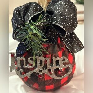 Buffalo Plaid “Inspire” Ornament